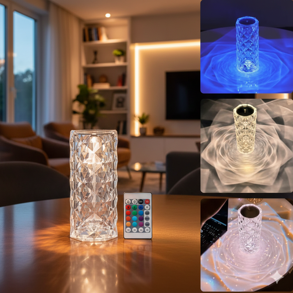 Crystal Rose Diamond Lamp