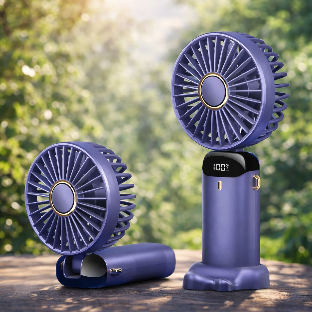 N15 Mini Rechargeable Fan with Digital Display (5 Speed)