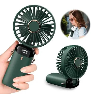 N15 Mini Rechargeable Fan with Digital Display (5 Speed)