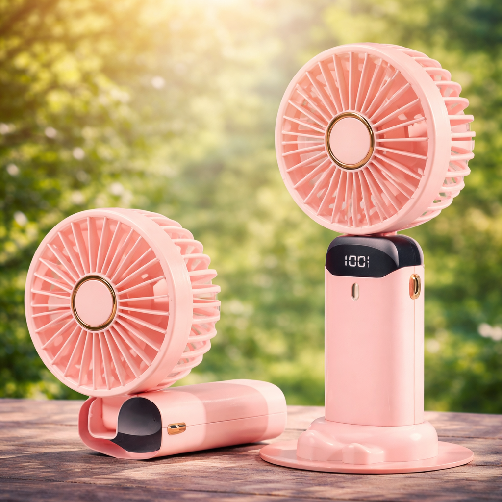 N15 Mini Rechargeable Fan with Digital Display (5 Speed)
